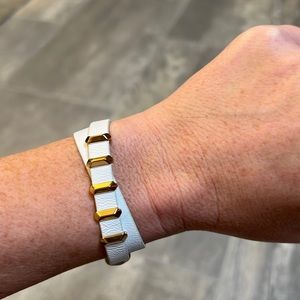 Stella & Dot white leather wrap bracelet